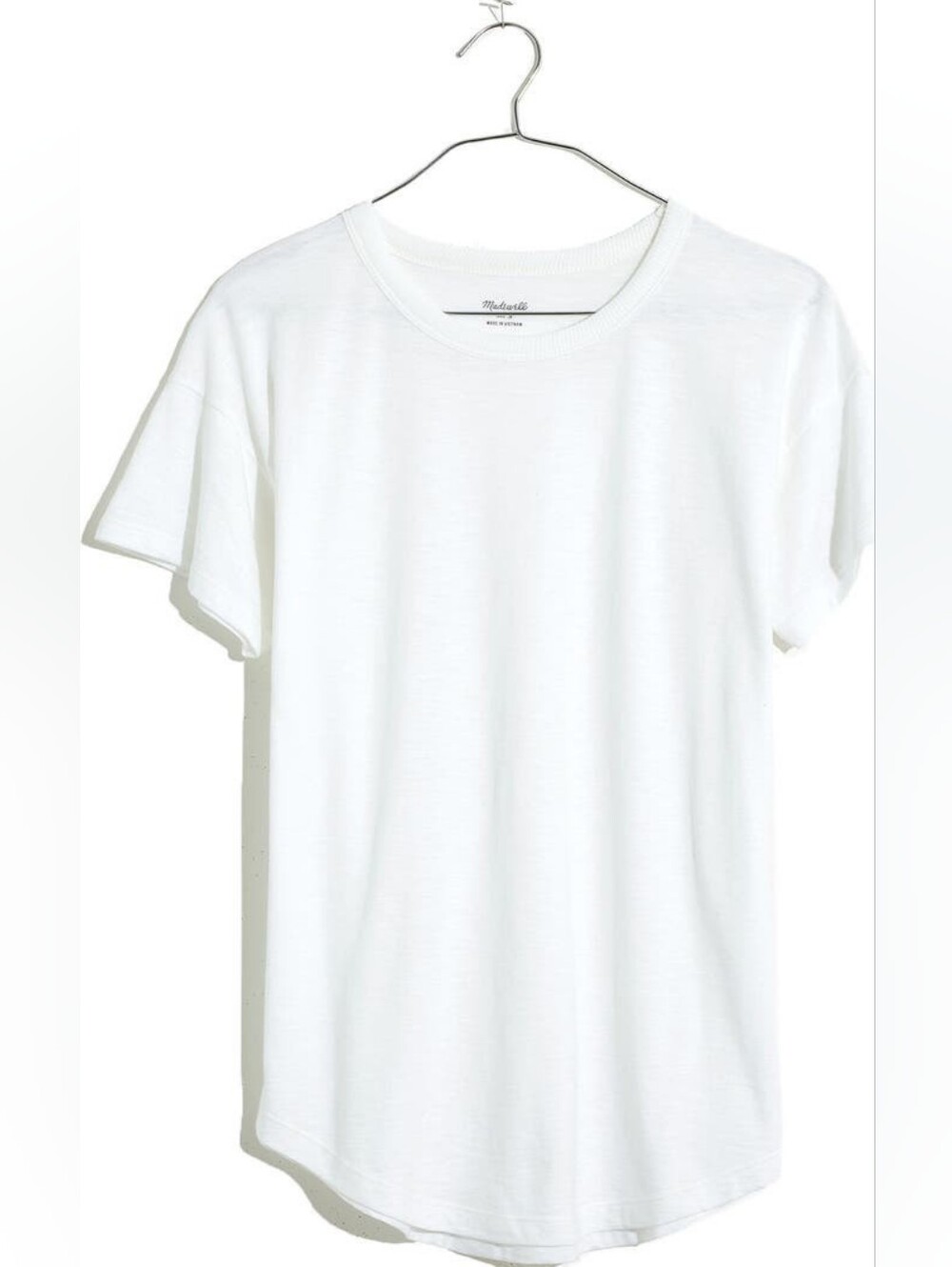 Madewell The Perfect Crewneck Tee in Allday Jersey. Color White. Size 2x